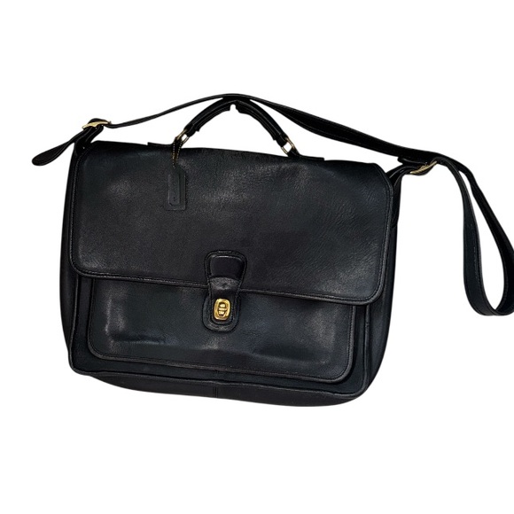 Coach Other - Coach Metropolitan bag briefcase messenger Black Leather vintage